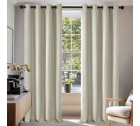 Deconovo Tende Oscuranti per Interni 2 Pezzi 160 CM Altezza, Tende Termiche Isolanti con Occhielli per Soggiorno Moderne, 132x160 CM (Larghezza x Altezza), Beige Chiaro