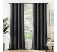 Deconovo Tende Oscuranti per Interni 2 Pezzi 175 CM Altezza, Termiche Isolanti, Anti-Rumore, con Anelli, Ideali per Camera da Letto e Soggiorno, 140x175 CM, Grigio Scuro