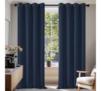 Deconovo Tende Oscuranti per Interni 2 Pezzi 180 CM Altezza, Termiche Isolanti, Anti-Rumore, con Anelli, Ideali per Camera da Letto e Soggiorno, 140x180 CM, Blu Navy