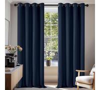 Deconovo Tende Oscuranti per Interni 2 Pezzi 220 CM Altezza, Termiche Isolanti, Anti-Rumore, con Anelli, Ideali per Camera da Letto e Soggiorno, 140x220 CM, Blu Navy