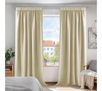 Deconovo Tende Oscuranti per Interni 2 Pezzi, Termiche Isolanti, Tende Soggiorno Moderne, 140x240 CM (Larghezza x Altezza), Beige