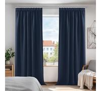 Deconovo Tende Oscuranti per Interni 2 Pezzi, Termiche Isolanti, Tende Soggiorno Moderne, 140x260 CM (Larghezza x Altezza), Blu Navy