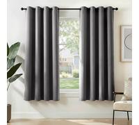 Deconovo Tende Oscuranti per Interni con Anelli - Set di 2 Tende Termiche Isolanti e Anti-Rumore, 140x160 cm (LxA), Ideali per Camera da Letto, Soggiorno e Ufficio, Grigio Chiaro