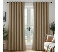 Deconovo Tende Oscuranti per Interni con Anelli - Set di 2 Tende Termiche Isolanti e Anti-Rumore, 200x260 cm (LxA), Ideali per Camera da Letto, Soggiorno e Ufficio, Cachi
