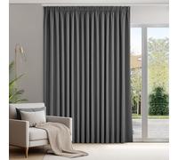 Deconovo Tende Oscuranti per Interni con Fettuccia, Termiche Isolanti - 3 Modi di Montaggio, per Camera da Letto e Soggiorno, 1 Pannelli 300x175 cm, Grigio Scuro, Certificato OEKO-TEX