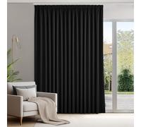 Deconovo Tende Oscuranti per Interni con Fettuccia, Termiche Isolanti - 3 Modi di Montaggio, per Camera da Letto e Soggiorno, 1 Pannelli 300x220 cm, Nero, Certificato OEKO-TEX