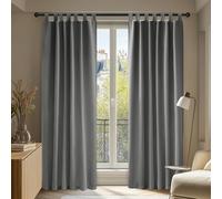 Deconovo Tende Oscuranti per Interni con Passanti, 2 Pannelli, 140x175 cm | Termiche Isolanti, Moderne ed Elegante, per Camera da Letto e Soggiorno, Certificato OEKO-TEX, Grigio Chiaro