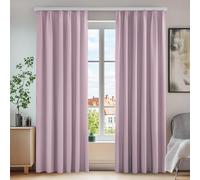 Deconovo Tende Oscuranti Termiche con Nastro a Matita - 2 Stili di Montaggio, Set di 2 Tende Moderne Isolanti per Camera da Letto e Soggiorno, 140x245 CM, Rosa Chiaro