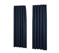 Deconovo Tende Oscuranti Termiche con Nastro a Matita - 2 Stili di Montaggio, Set di 2 Tende Moderne Isolanti per Camera da Letto e Soggiorno, 140x290 CM, Blu Navy