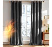 Deconovo Tende per Interni Eleganti in Velluto - Set di 2 Pannelli Moderni con Occhielli, 140x290 cm, Grigio, Decorative per Finestre di Camera da Letto, Salotto e Soggiorno