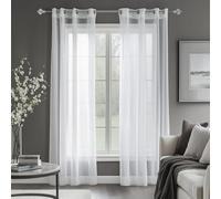 Deconovo Tende per Interni Moderne 2 Pezzi Trasparenti, Tende in Voile per Cameretta Bambini 140x180 CM Bianco