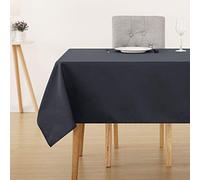 Deconovo Tovaglia Impermeabile per Cucina Tinta Unita per Tavoli Rotondi e Rettangolare in Tessuto Oxford 1 Pezzo per Confezione per Sala da Pranzo 150x240 CM Grigio Scuro