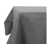 Deconovo Tovaglia Rettangolare in Finto Lino 130x280 cm - Elegante e Decorativa per Sala da Pranzo e Feste - Grigio Scuro, 1 Pezzo