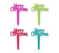 DecoPac Merry Christmas Cupcake Picks (12 Count)