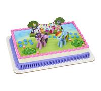DecoPac My Little Pony Cake Topper 3-Piece Cake Decorations with Rainbow Dash and Twilight Sparkle Ponies for Fun After the Birthday Party 3