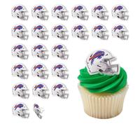 DecoPac NFL Buffalo Bills Anelli per Casco 24 Decorazioni per Cupcake da Calcio Anelli da Calcio con Licenza Ufficiale Topper per Torta Adatti pe