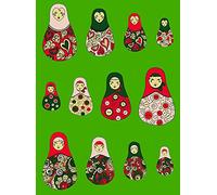 Décopatch-20 Tasche 30 x 40 cm Carta Decorativa, Colore Bambole Russe su Sfondo Verde, 20 Sheets, FDA547O