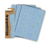 Décopatch- 3 Fogli, Colore Nuvole Verdi su Cielo Azzurro, 3 Sheets, C836C