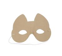 Décopatch AC457Opack - Un lot de 5 supports en papier brun mâché 4,5x13x11 cm, Masque enfant chat