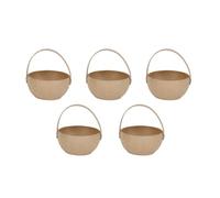 Décopatch AC463Opack - Set di 5 supporti in carta marrone masticata, 11 x 10 x 11,5 cm, cestino piccolo arrotondato