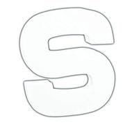 Décopatch AC748Cpack - Un lot de 5 supports en papier blanc mâché 1,5x10,5x12 cm, Petite lettre S