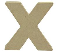 Décopatch AC836C - 1 supporto in cartapesta marrone 1,5x8,5x8,5 cm, Lettera minuscola x