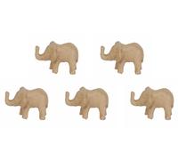 Décopatch AP152Opack - Set di 5 supporti in carta marrone polpata, 10 x 8 x 7 cm, elefante
