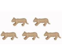 Décopatch AP175Cpack - Set di 5 supporti in carta marrone polpata, 13 x 4,5 x 6 cm, tigre