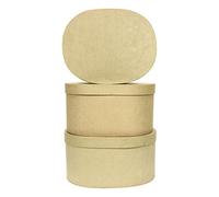 Decopatch BTS905O - 1 confezione da 3 scatole di cartapesta (28x22x15 cm - 29x23x15 cm e 30x24x15 cm), scatole ovali