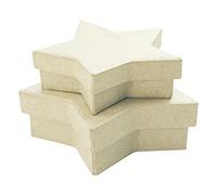 Decopatch BTS909C - 1 confezione da 2 Scatole sexy stella in cartapesta marrone 10x10x3 cm e 12x12x3,5 cm