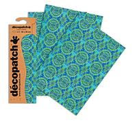 Décopatch C388O, 1 BUSTA da 3 fogli di carta stampata, 30x40 cm, verde