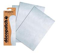 Decopatch C503O - 1 BUSTA da 3 fogli di carta stampata 30x40 cm, a tinta unita argento
