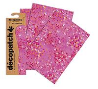 Decopatch C505O - 1 BUSTA da 3 fogli di carta stampata 30x40 cm, Farfalla rose