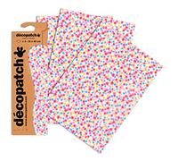Décopatch C689O - 1 BUSTA da 3 fogli di carta stampata 30x40 cm, Pompons rosa