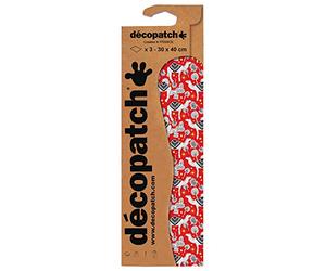 Décopatch C826C - 1 busta da 3 fogli di carta stampata 30x40 cm, Dromedari