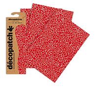 Décopatch Carte Carta Decorativa, Mosaico Rosso, 3 Sheets