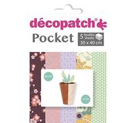Decopatch DP025C - busta da 5 fogli assortiti di carta stampata - personalizzare - Rimodernare - FAI DA TE e Hobby Creativi - 30x40 cm