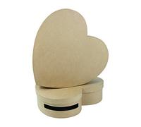 Decopatch EV003O - 1 confezione da 2 vasos in cartapesta marrone (9x36x36 cm e 10x36x36 cm), vasi cuori