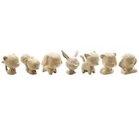 Decopatch (gamma per Hobby di Clairefontaine) APXSZ01C - 1 confezione de 8 mini-animali in cartapesta marrone (uccello, scoiattolo, cane, coniglio, gatto sdraiato, gatto seduto, orso, elefante) -da personalizzare (dipinto, collage...)
