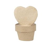 Décopatch HD079C - Mini pianta cuore da decorare in cartapesta Marrone -Decorazione d'interni - Plante - FAI DA TE e Hobby Creativi - 8,5x7x12 cm