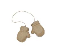 Décopatch NO048Cpack - Lot de 5 Moufles à suspendre et à décorer en papier mâché brun - 2x4x5 cm