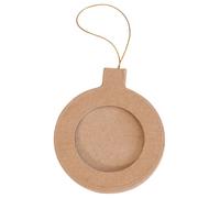 Décopatch NO050Cpack - Lot de 10 Cadres boule ronde de Noël à suspendre et à décorer en papier mâché brun - 0,5x8x9,5 cm