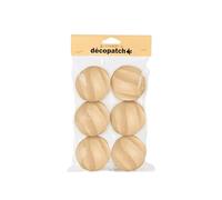 Decopatch NO064C - Set 6 support in cartapesta marrone, palline intrecciate