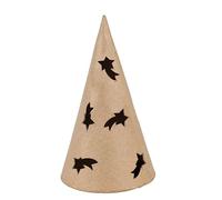 Décopatch NO068C - Un support en papier maché brun 20x20x50 cm, Bougeoir sapin avec étoiles filantes - Compatible avec bougie LED.