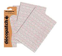 Décopatch- Sacchetto di 3 Fogli di Carta Stampata 30 x 40 cm Fiori Decorativa, Colore Sheets, C717O