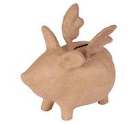 Décopatch-Un Support en Papier Brun mâché 15.5 x 11 x 14 cm, Tirelire cochon Valance Articolo cartapesta, Colore Marrone, 15.5x11x14cm, AC842C