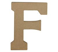 Décopatch-Un Support en Papier Brun mâché 15 x 2,5 x 20 cm, Lettre Majuscule F Articolo cartapesta, Colore Marrone, 15x2.5x20cm, AC857C