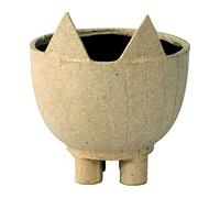 Décopatch-Un Support en Papier Brun mâché 8 x 8 x 6 cm, Cache-Pot Renard Impermeabile Articolo cartapesta, Colore Marrone, 8x8x6cm, HD056C