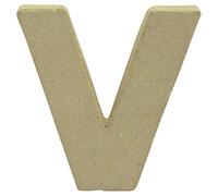 Décopatch Un Support en Papier Brun pulpé 1,5 x 8,5 x 8,5 cm, Lettre Minuscule v Simbolo di cartapesta, Marrone, 1.5x8.5x8.5cm