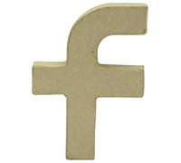 Décopatch Un Support en Papier Brun pulpé 1,5x8,5x12 cm, Lettre Minuscule f Simbolo di cartapesta, Marrone, 1.5x8.5x12cm